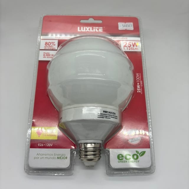 Compra BOMBILLA FLUORESCENTE GLOBO G40 25W 120V 2700K