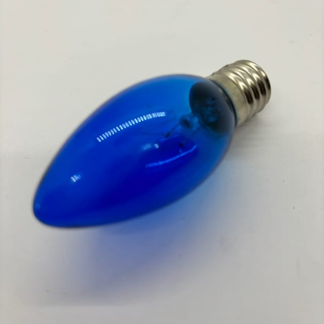 Compra CHILE INCANDESCENTE CANDELABRA COLOR TRANSPARENTE AZUL C7 5W