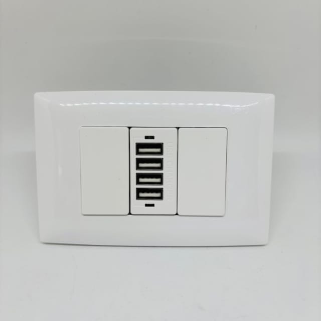 Compra TOMACORRIENTE USB 4 PUERTOS c/placa modular 64
