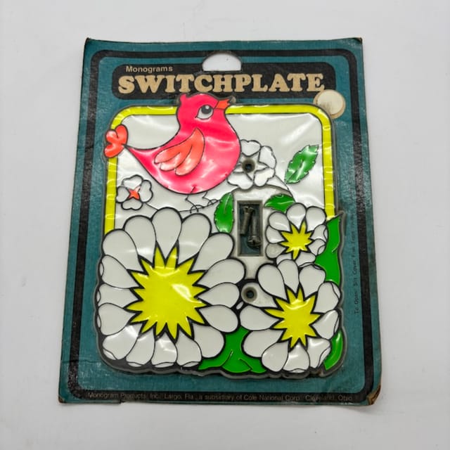 Compra PLACA DECORATIVA SWITCH 'PAJARO+FLORES'