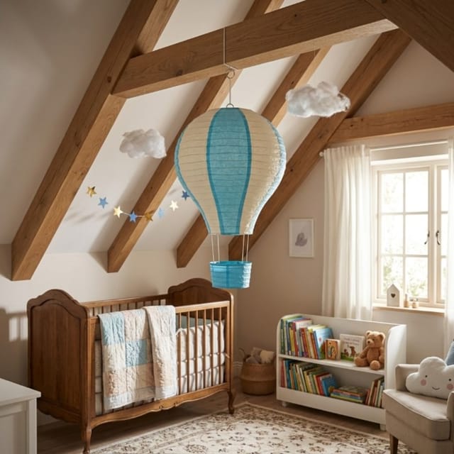 Compra PANTALLA PAPEL GLOBO AZUL/BLANCO 12"
