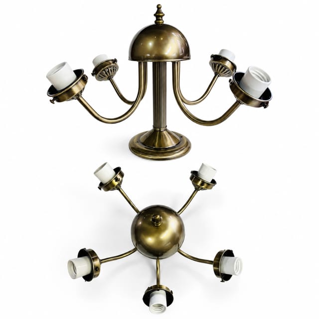 Compra LAMPARA TECHO SEMI-CHANDELIER 5 LUCES, 20" BRONCE ANTIGUO/BLANCA, SIN BOMBILLAS