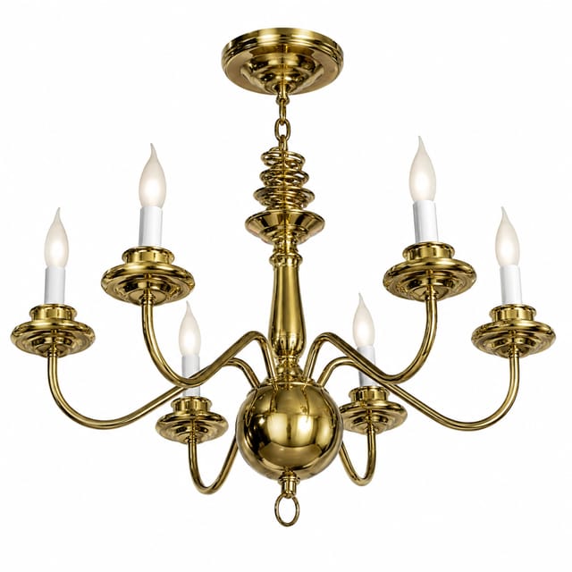 Compra LAMPARA COLGANTE 5 LUCES 22" CHANDELIER BRONCE BRILLANTE
