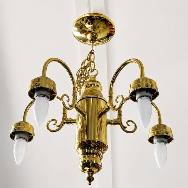 Compra PLAFONERA/LAMPARA COLGANTE CON CADENA 2 1/4", 5 LUCES, BRONCE BRILLANTE
