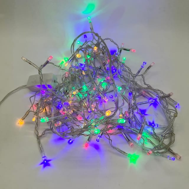 Compra SERIE LED ICICLE CORDON TRANSPARENTE, MULTICOLOR 100 LUCES