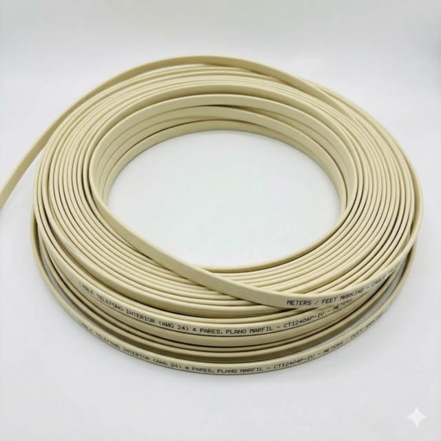 Compra CABLE TELEFONO INTERIOR (AWG 24)  4 PARES, PLANO MARFIL (METRO)