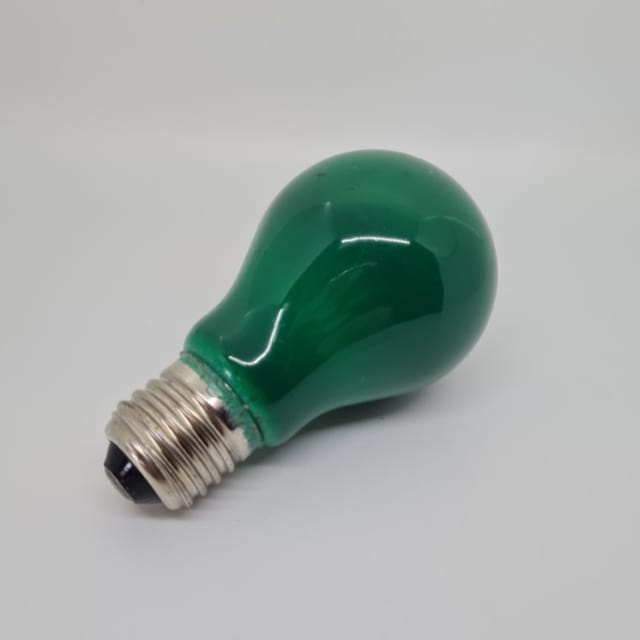 Compra BOMBILLA INCANDESCENTE COLOR CERAMICO VERDE 25W A-19 110V