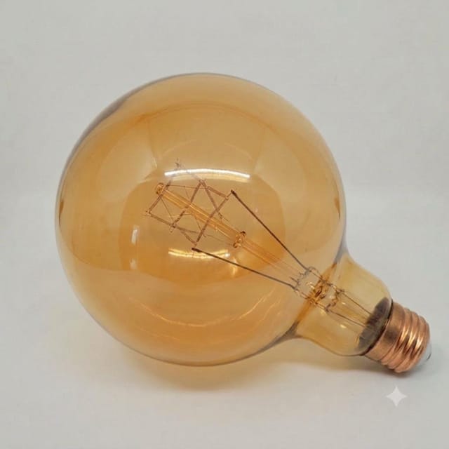 Compra BOMBILLA INCANDESCENTE GLOBO G40 5" TRANSPARENTE COLOR AMBAR 40W