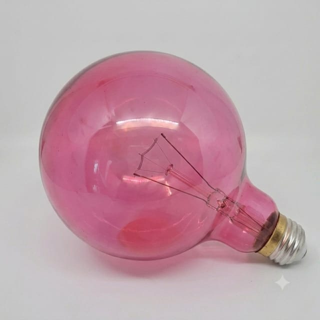 Compra BOMBILLA INCANDESCENTE GLOBO G40 5" TRANSPARENTE COLOR ROSADO 40W