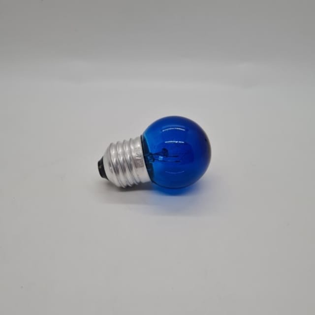 Compra BOMBILLA INCANDESCENTE ROTULO REDONDA G40MM 5W TRANSPARENTE AZUL