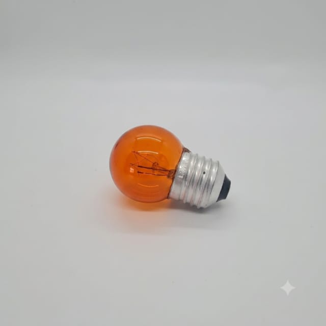 Compra BOMBILLA INCANDESCENTE ROTULO REDONDA G40MM  5W TRANSPARENTE NARANJA