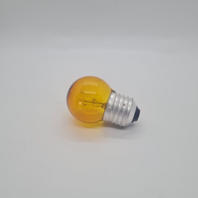 Compra BOMBILLA INCANDESCENTE ROTULO REDONDA G40MM  5W TRANSPARENTE AMARILLA