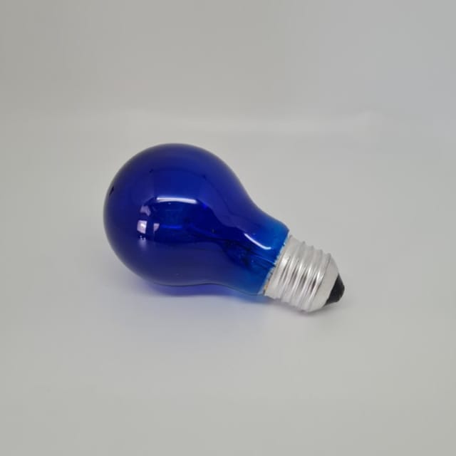 Compra BOMBILLA INCANDESCENTE COLOR TRANSPARENTE A-19 25W AZUL